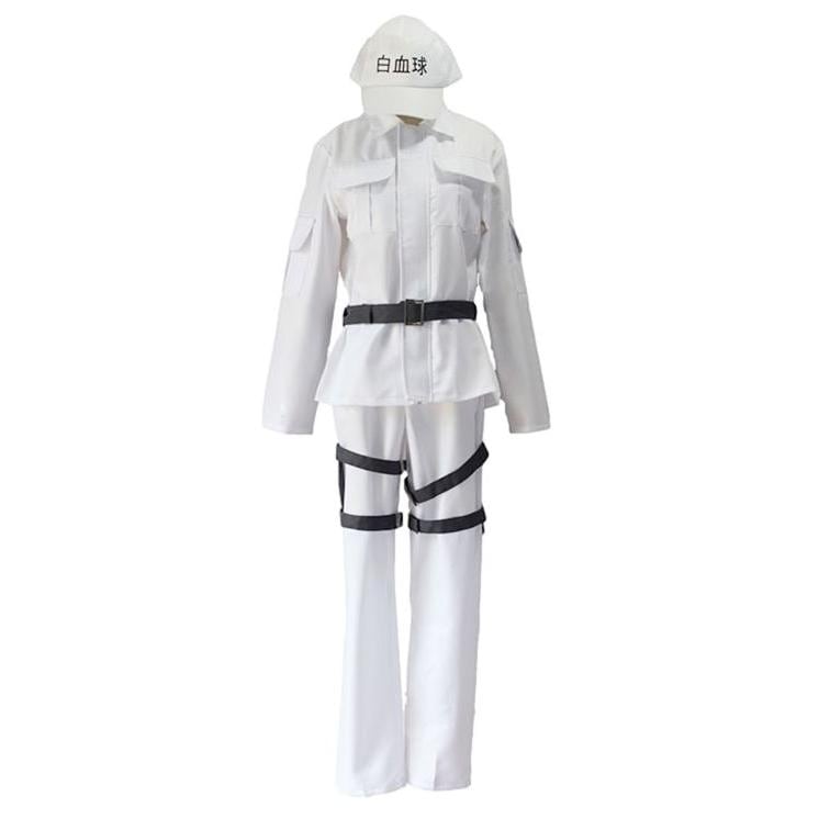 工場直販 一部分3日出荷はたらく細胞 白血球（1146番）コスチューム コスプレ衣装 5点セット 帽子付き サイズSXL