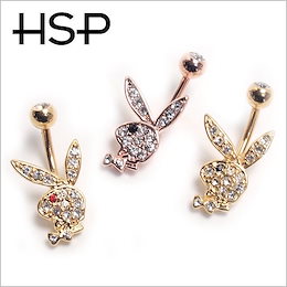 へそピアス 14G PLAYBOY ジュエル バナナバーベル ボディピアス ヘソピアス へそピ ヘソピ ボディーピアス ボディピ サージカルステンレス