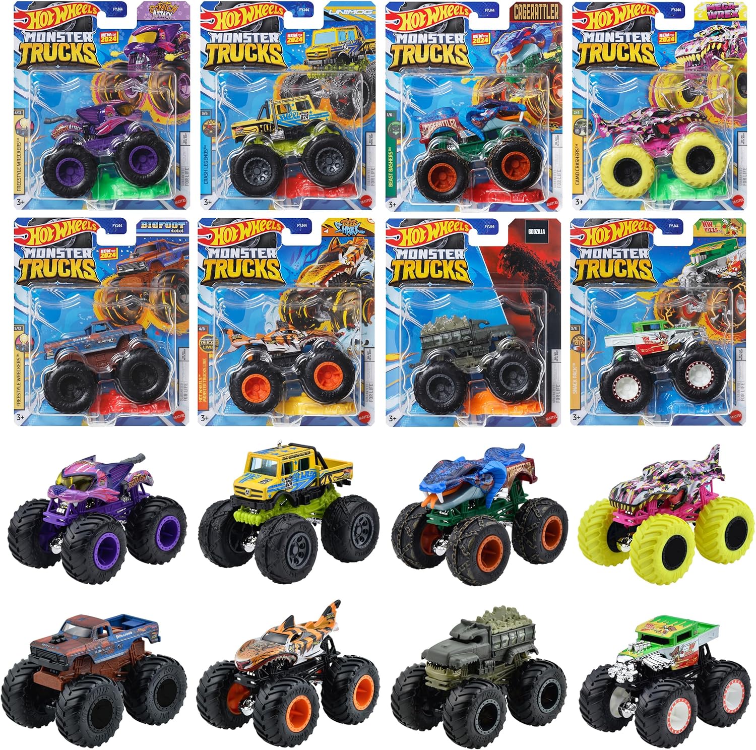ホットウィール Hot Wheels モンスタートラック 1:64アソート ミニカー 8台入り BOX販売 3才~ 984D-FYJ44