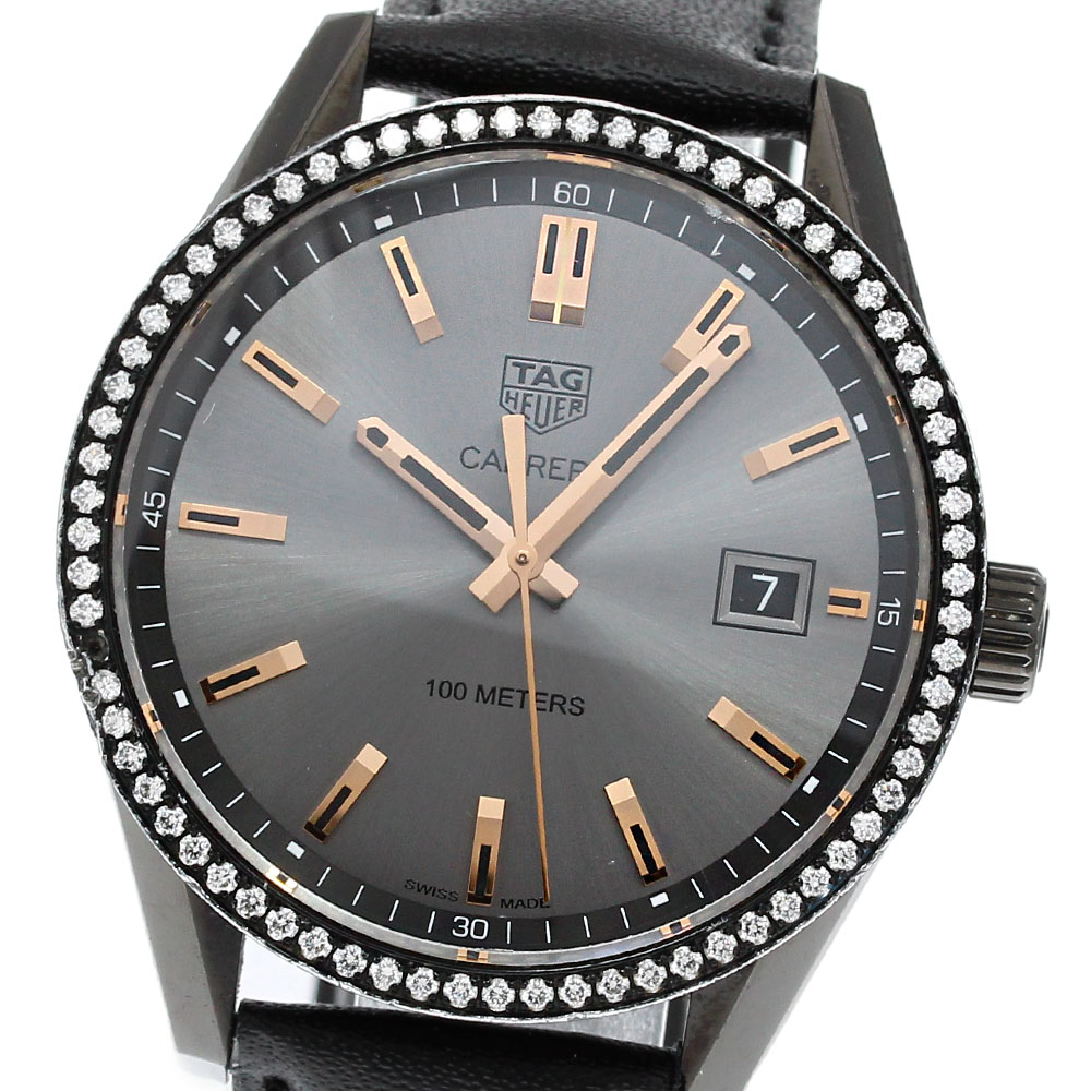 訳あり タグホイヤー TAG HEUER WAR1115 カレラ ダイヤベゼル デイト クォーツ レディース _843591【中古】