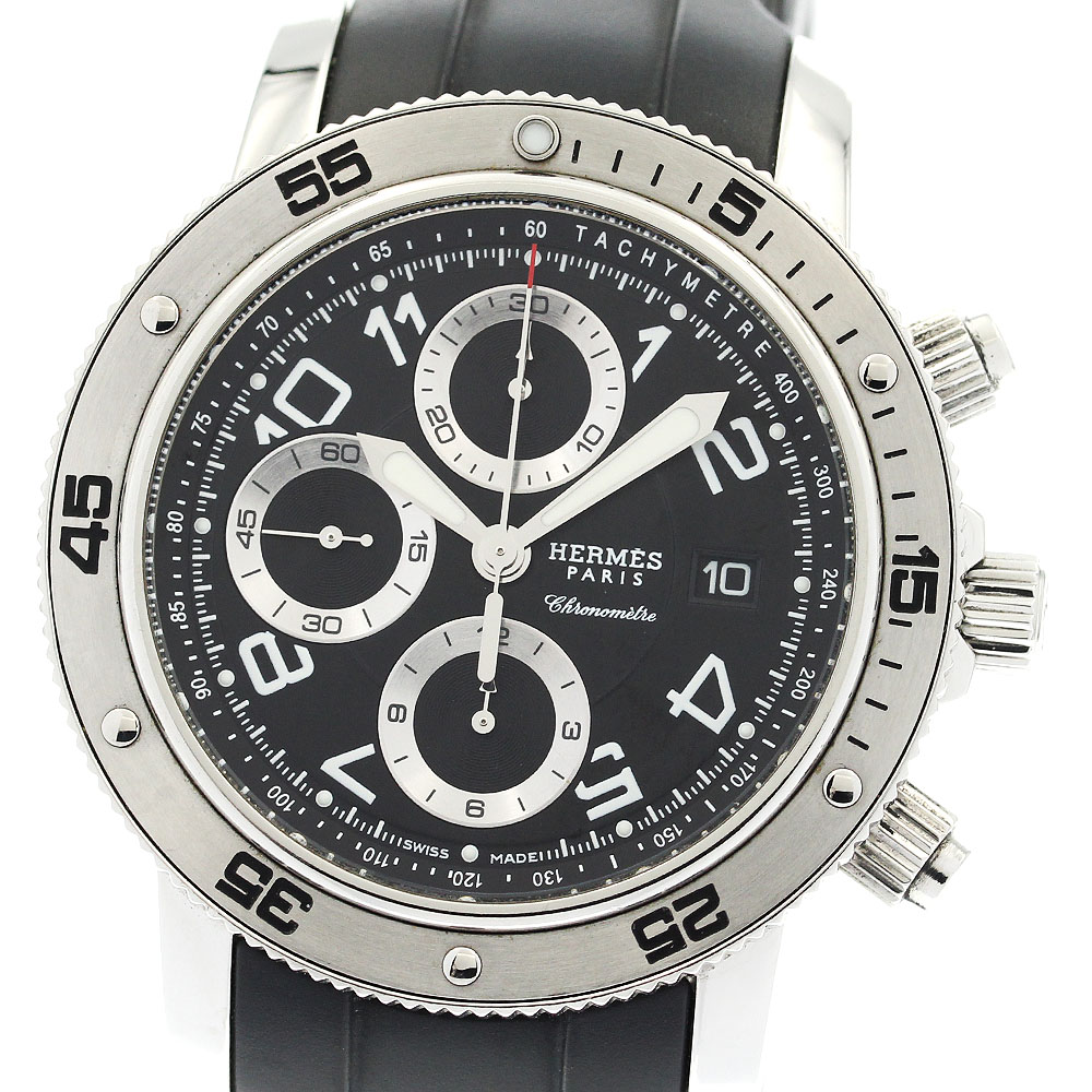 ベルト訳あり エルメス HERMES CP2.910 クリッパーダイバークロノ デイト 自動巻き メンズ _897469【中古】
