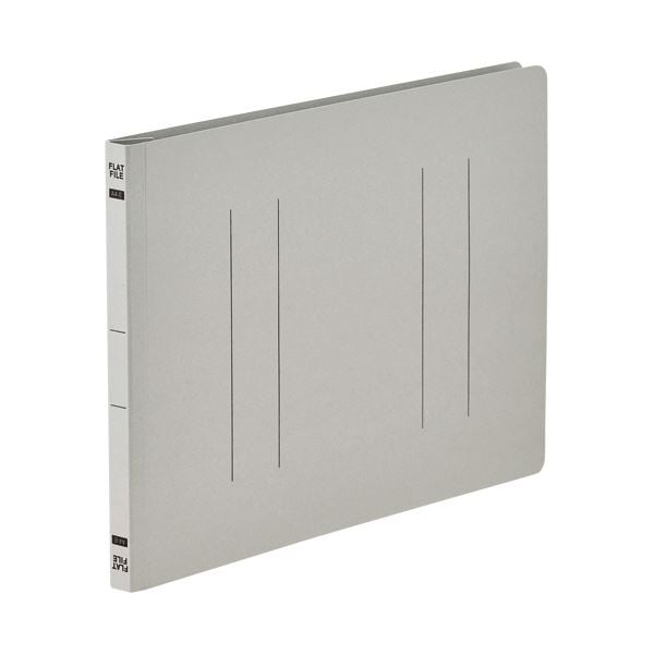 （まとめ）TANOSEEフラットファイルE（エコノミー） A4ヨコ 150枚収容 背幅18mm グレー1セット（100冊：10冊x10パック）[x3セット]