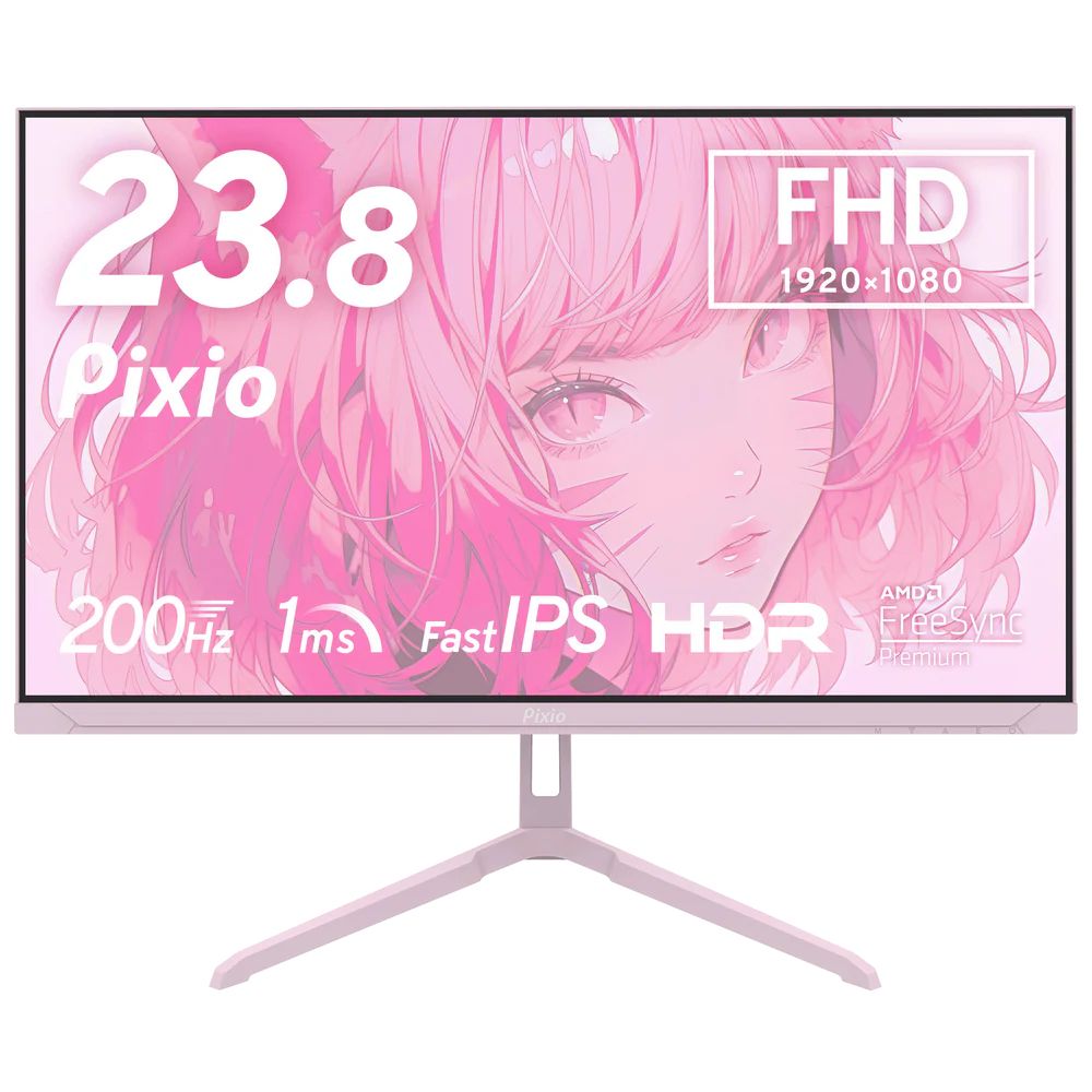 Pixio（ピクシオ） ゲーミング液晶ディスプレイ(23.8型/Fast IPS/FullHD 1920×1080/200Hz/1ms/HDR/HDMI2.0/DP1.4/VESA/2年保証・ドット抜