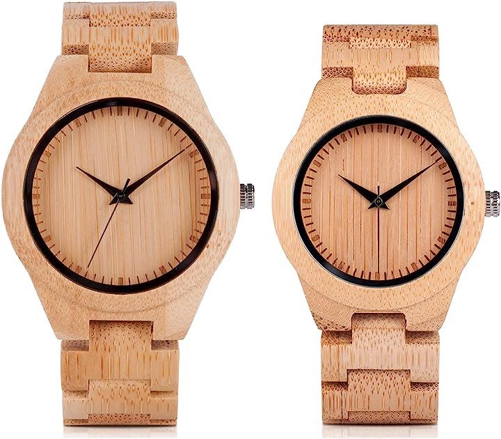 腕時計 カップル 軽量 竹製腕時計 メンズ レディース ペア腕時計 日本製クォーツ時計(D19-L28-カップル)