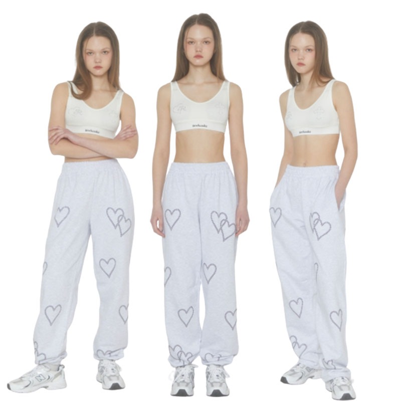 韓国の人気ブランド CRYSTAL HEART 2WAY JOGGER - BACK MELANGE