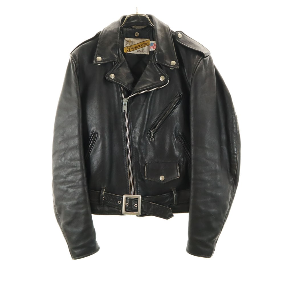 80s 90s オールド USA製 ダブルライダースジャケット 38 ブラック メンズ