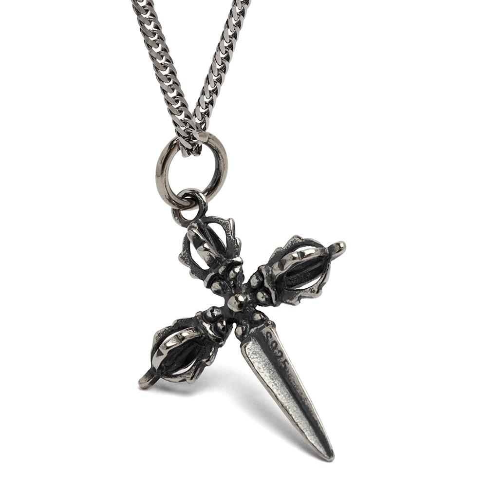 シルバー925 十字五鈷杵ネックレス [nc033-ns129-cs053-2mm]