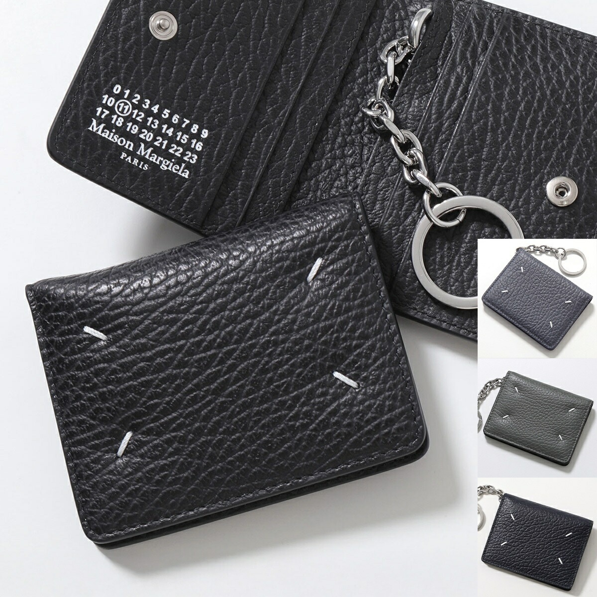 MAISON MARGIELA メゾンマルジェラ カードケース S56UI0128 P4455 メンズ レザー キーリング付き パスケース カラー4色 S56UI0128P4455T8013