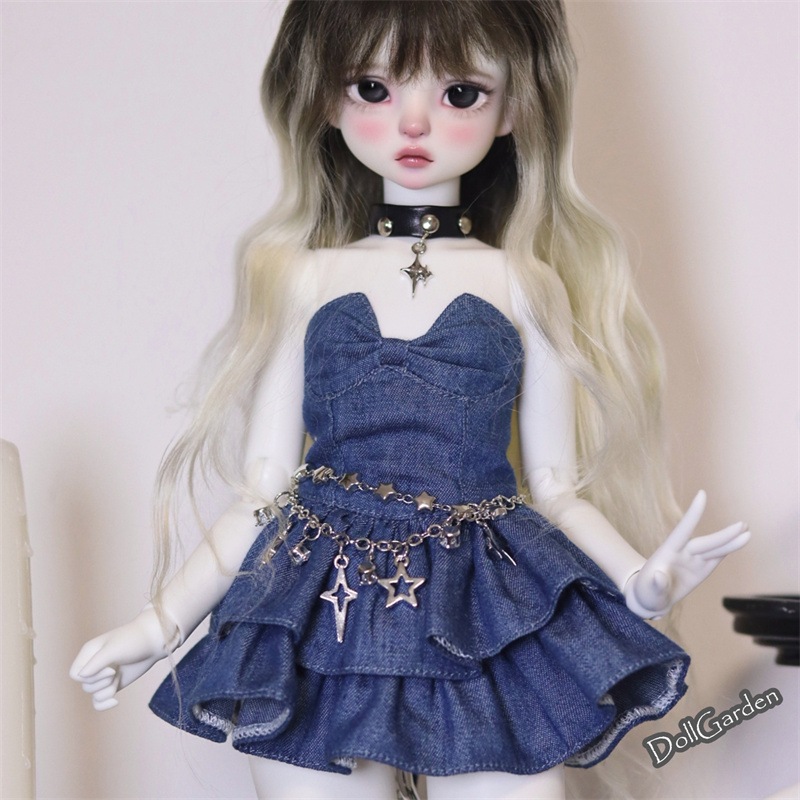 BJD 1/4 ドール服 デニムワンピース 4点セット MSD/kumakoサイズ球体関節人形用衣装 ドールウェア 5,700円