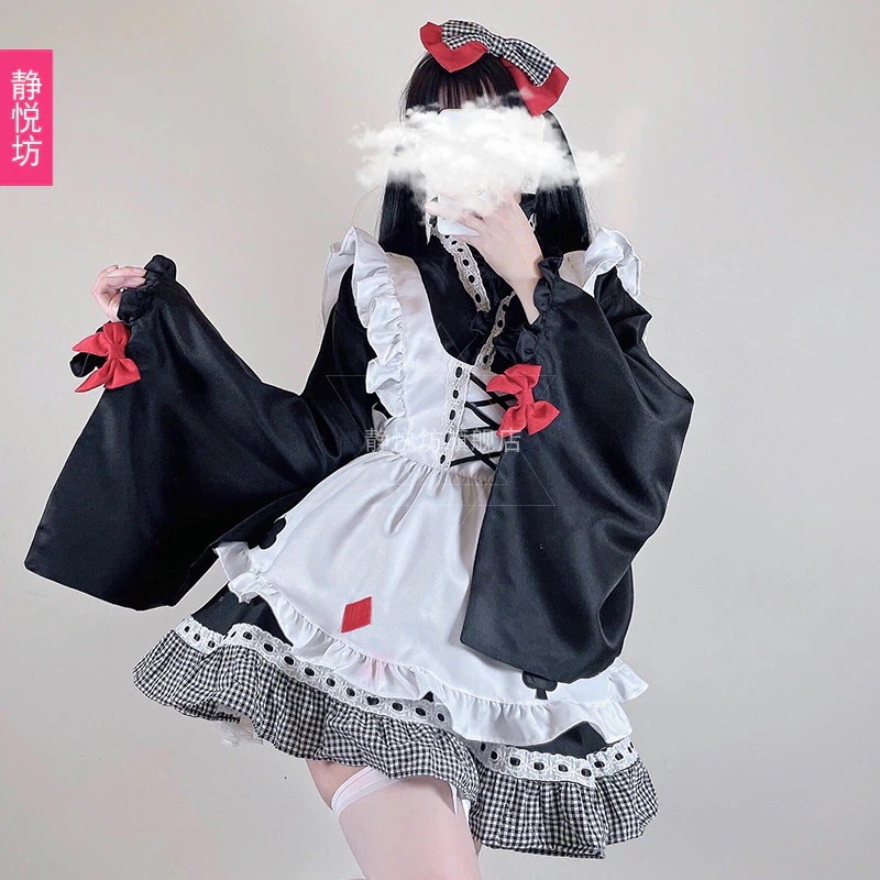 日本のアニメのメイド服ロリメイド制服日本の着物とスタイルの魔女衣装魔女衣装コスプレ
