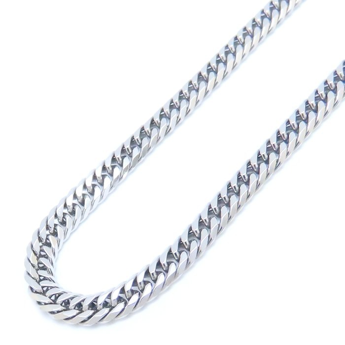 喜平ネックレス Pt850プラチナ 6面 ダブル 61cm 30.8g/76113【中古】