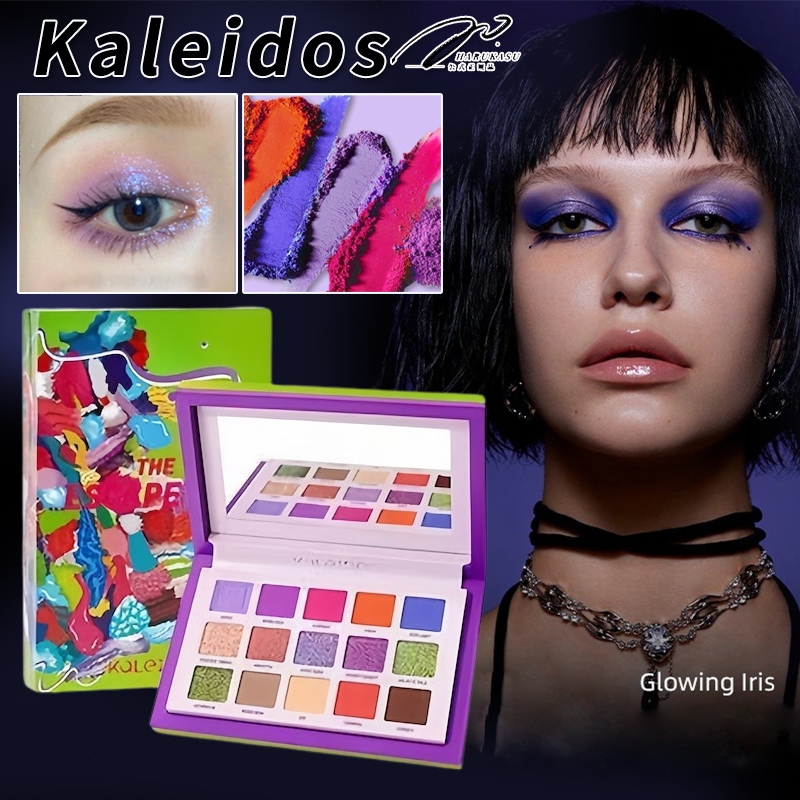 【正規品 】万華鏡15色 アイシャドウパレット/総合メイクパレット/スモーキー アイシャドウ 高発色/シルクのような質感/バタフライ アイシャドウ/涙袋 アイメイク/ ベースメイク ナチュラル