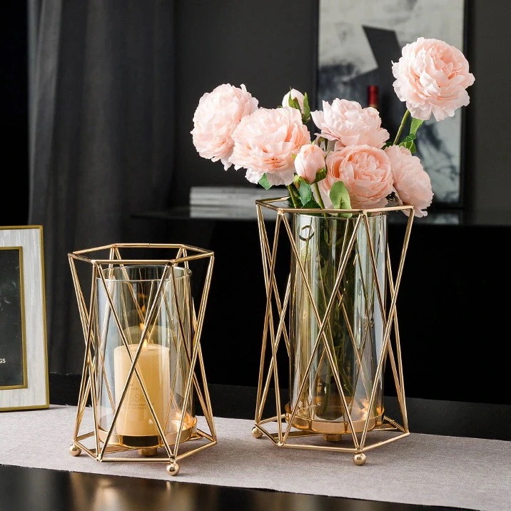 【急速出荷!】アイアンアートとガラスの花瓶