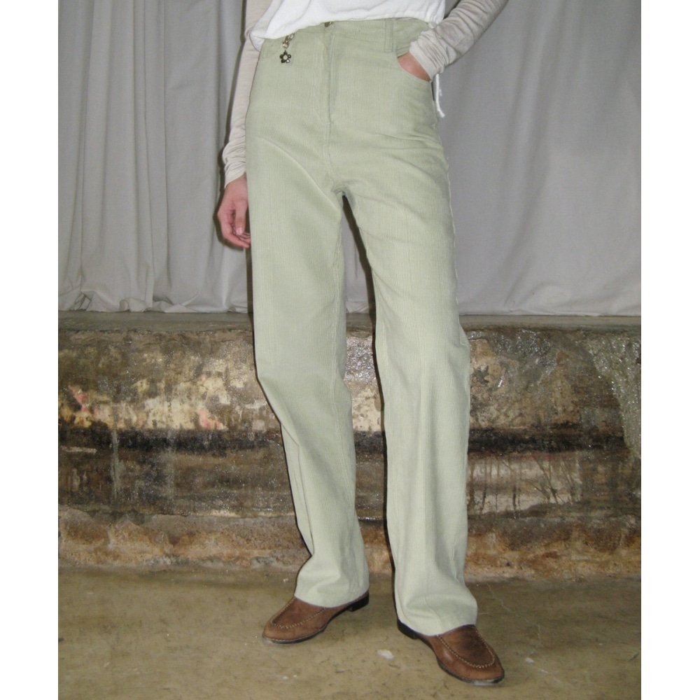 シヌーンカラーコーデュロイパンツ(ライム)