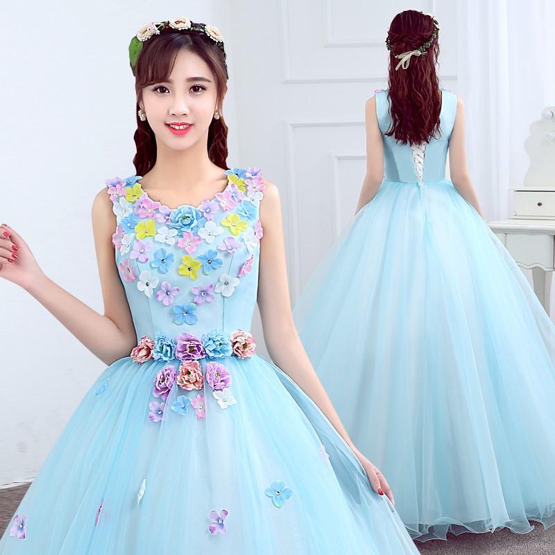 新品は時間限定で買い占める!ウェディングドレス カラードレス 演奏会 青 安い パーティードレス 披露宴 二次会 ロングドレス 発表会 ステージ衣装 大きいサイズ 結婚式 ウエディングドレス 前撮り