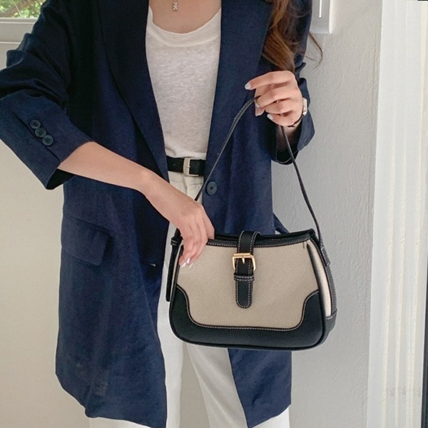 リルバラ 配色 バックル ミニ ショッパーバッグ