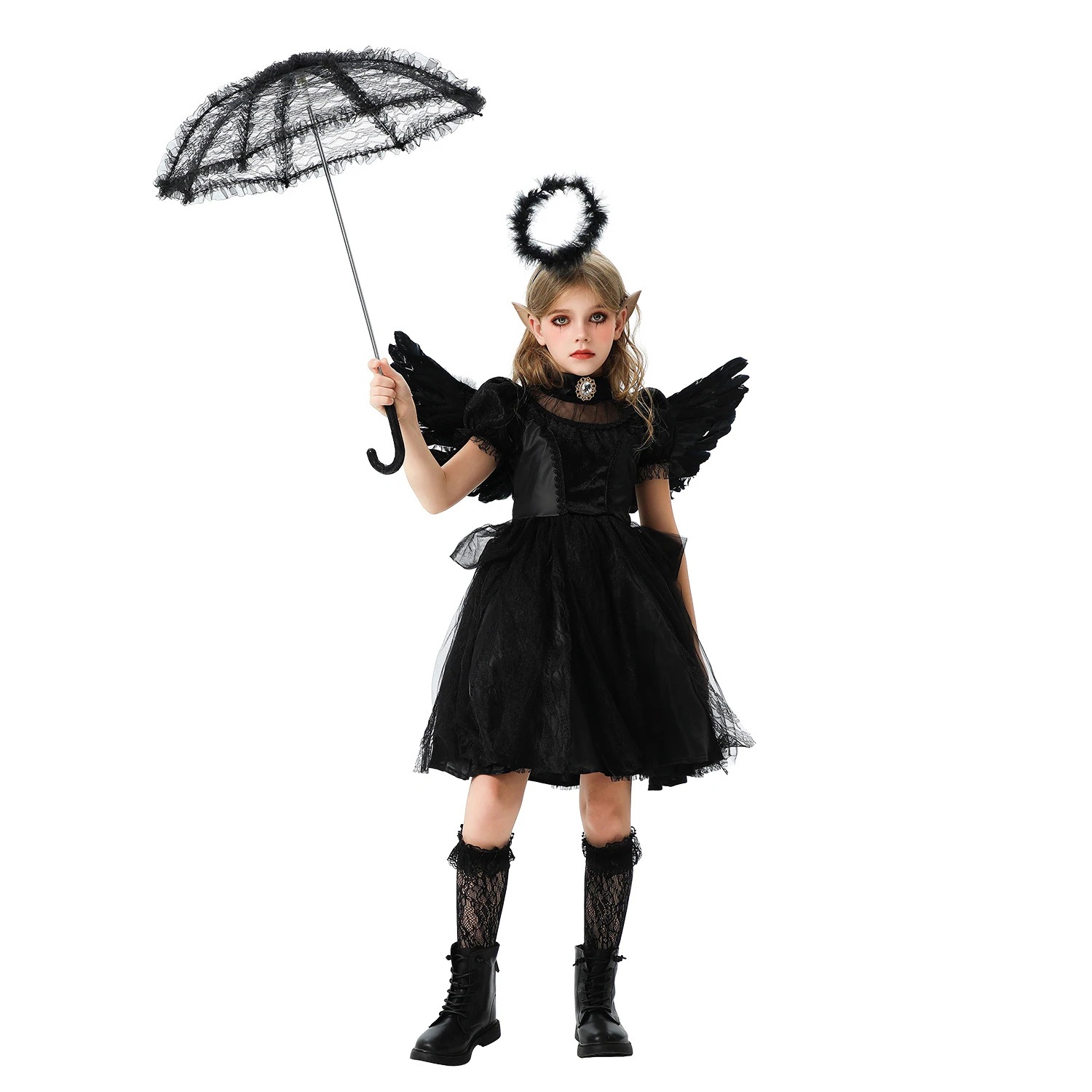 ハロウィン子供用コスチューム親子天使コスチューム悪魔吸血鬼ドレス魔女ジャズダンスパフォーマンスコスチューム子供服