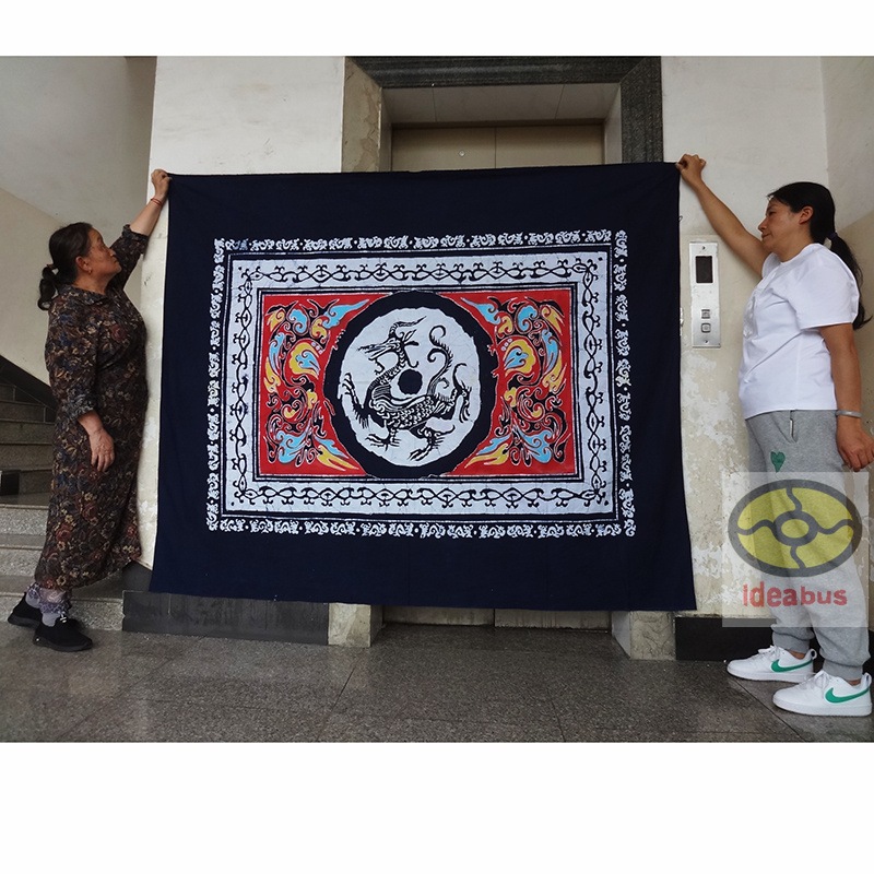 Wall Hanging Batik Tapestry Tablecloth China Ancient Eastern Guardian God: Azure Dragon 160(H)x195cm
