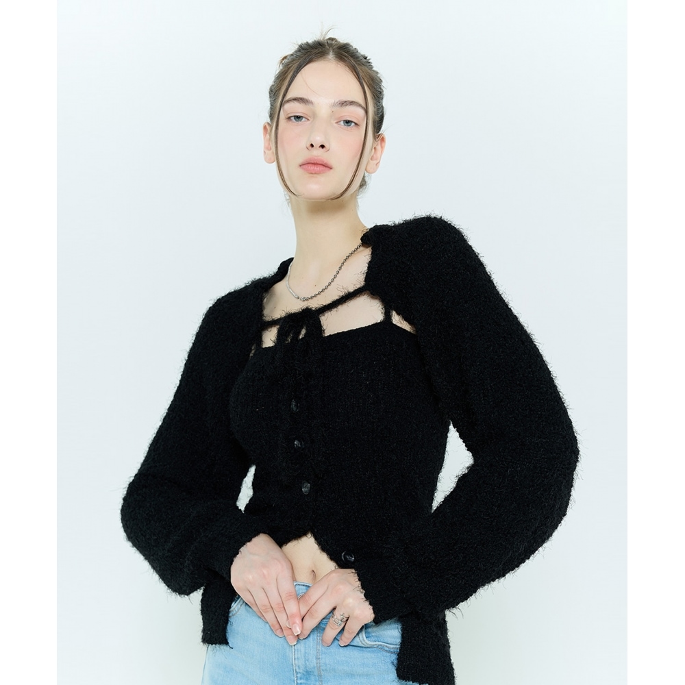 LARTIGENT L6 ボレロ＆ビスチェニットセット(ブラック) 14,132円