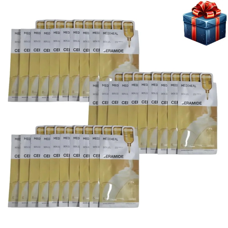 [大容量企画2+1]セラミド エッセンシャル マスクパック 20枚+10枚 計30枚 韓国化粧品 韓国人気パック 顔パック デイリーケア 乾燥肌 24時間 しっとり炭保湿バリア ミルクエッセンス