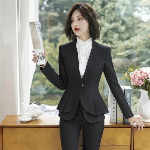 スーツレディースビジネススーツ2点セットリクルートスーツパンツスーツスカートスーツノーカラー通勤ビジネス仕事オフィスフォーマル