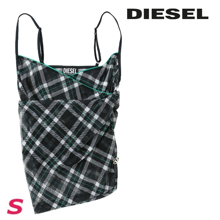 チェック柄キャミソール レディース T-SOLAS-DRAP Dメタルロゴチャーム 透け感 die-l-t-f4-686 5,561円