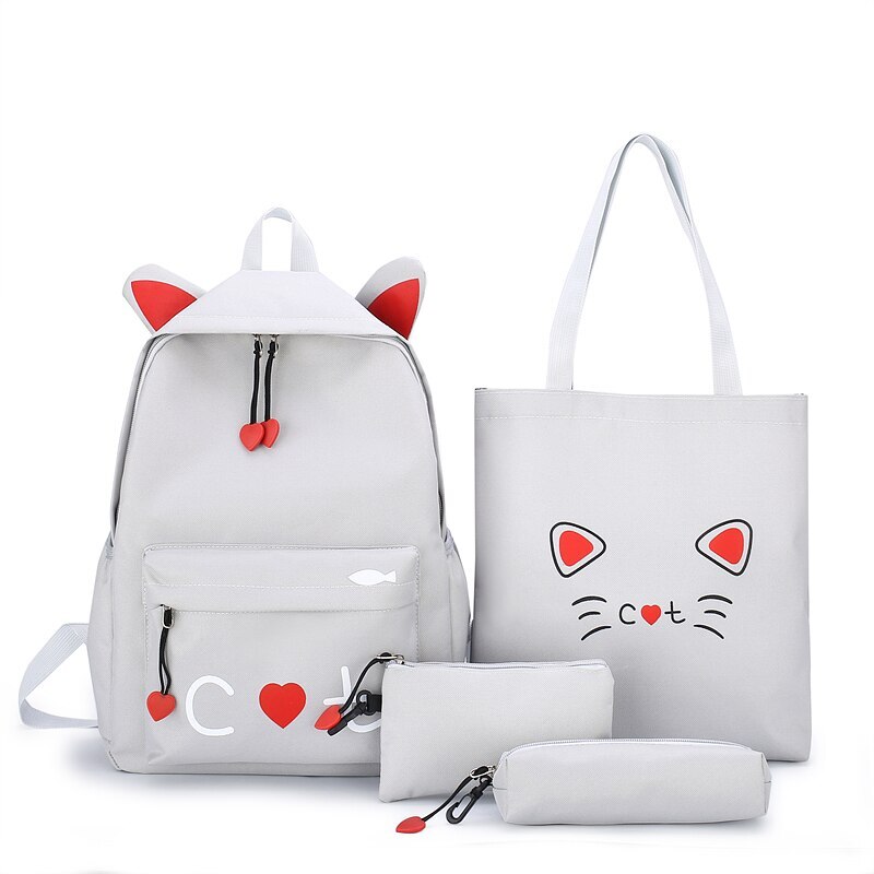 キッズツリーBB-223キャットバックパック+シューズ袋+ポーチ+筆箱(グレー) 5,514円