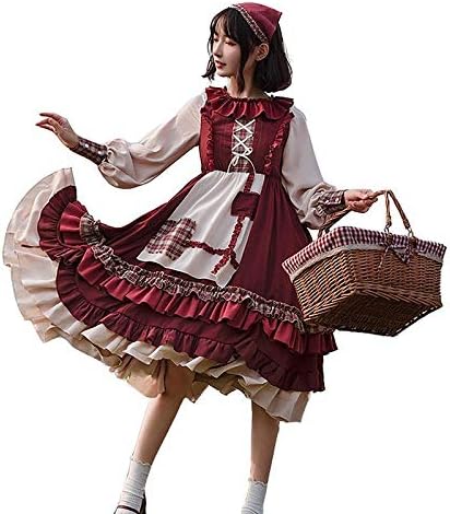 [Sky]ロリータ ワンピース 赤ずきん ゴスロリ 洋服 可愛い コスプレ cos 春 夏 秋