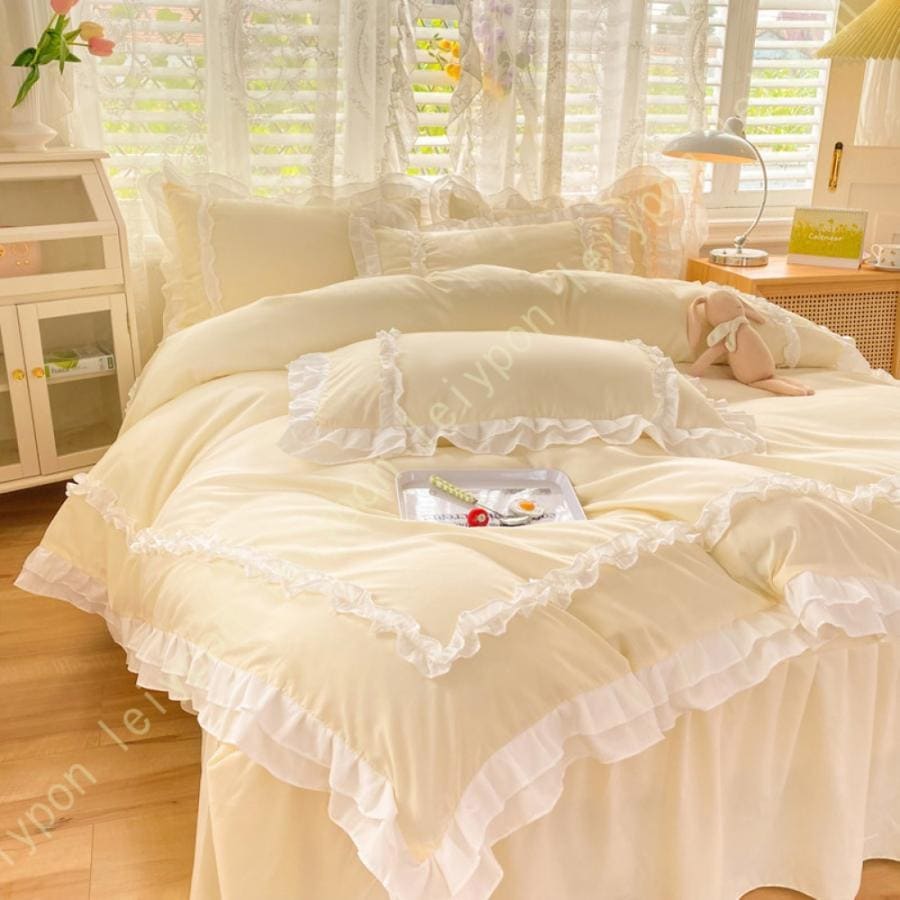 【急速出荷!】姫系 寝具カバー レース付き フリル 模様 掛け布団カバー 枕カバー ベッドスカート シングル プリンセス風 夏 布団カバー フラットシーツ ピローケース 花柄 6,284円