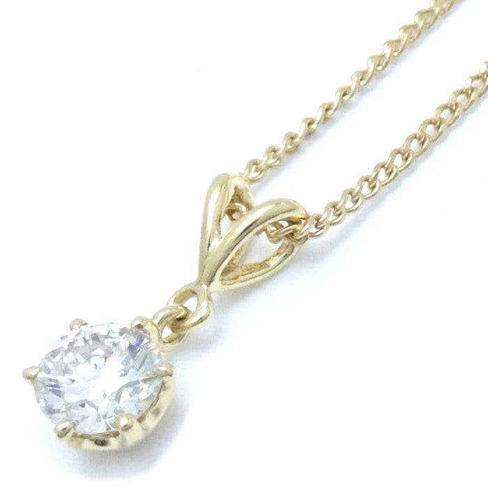 ダイヤモンド ネックレス 一粒ダイヤモンド0.33ct K18YG イエローゴールド/75617【中古】 34,645円