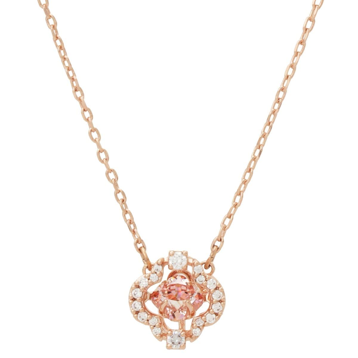 スワロフスキー ネックレス ペンダント SWAROVSKI レディース ダンシングクリスタル パヴェ クローバー ピンク/ローズゴールド アクセサリー Sparkling Dance 5514488
