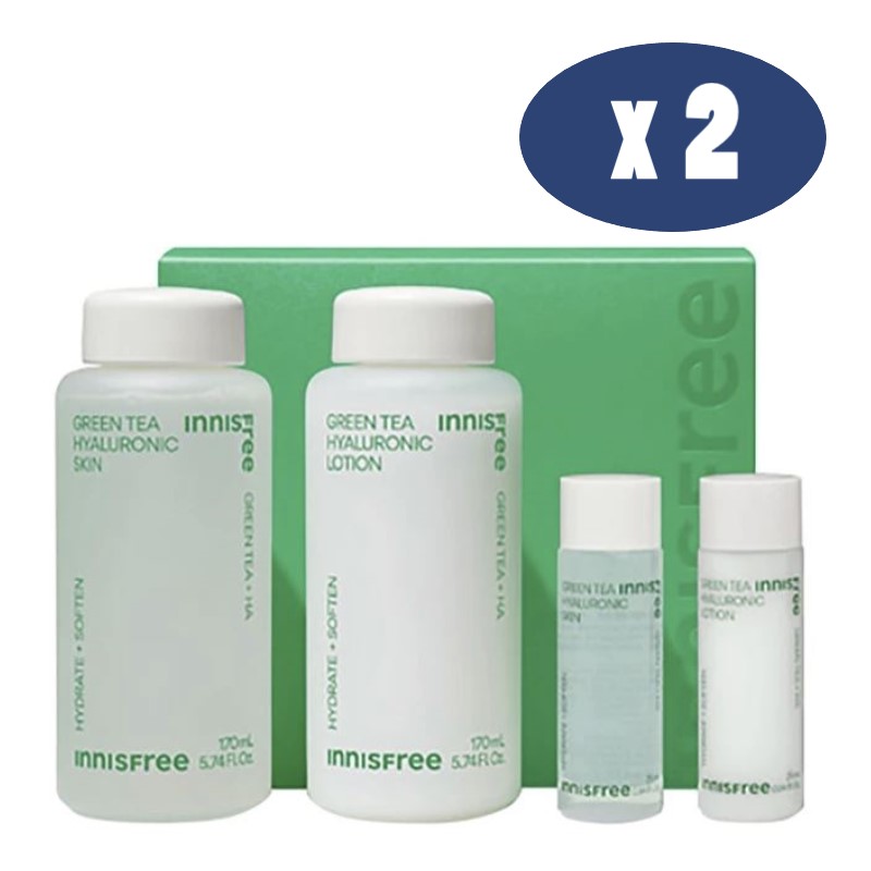 2セット/グリーンティー/ヒアルロン酸/スキンケア/セット/スキン170ml+25ml+ローション170ml+25nl/New
