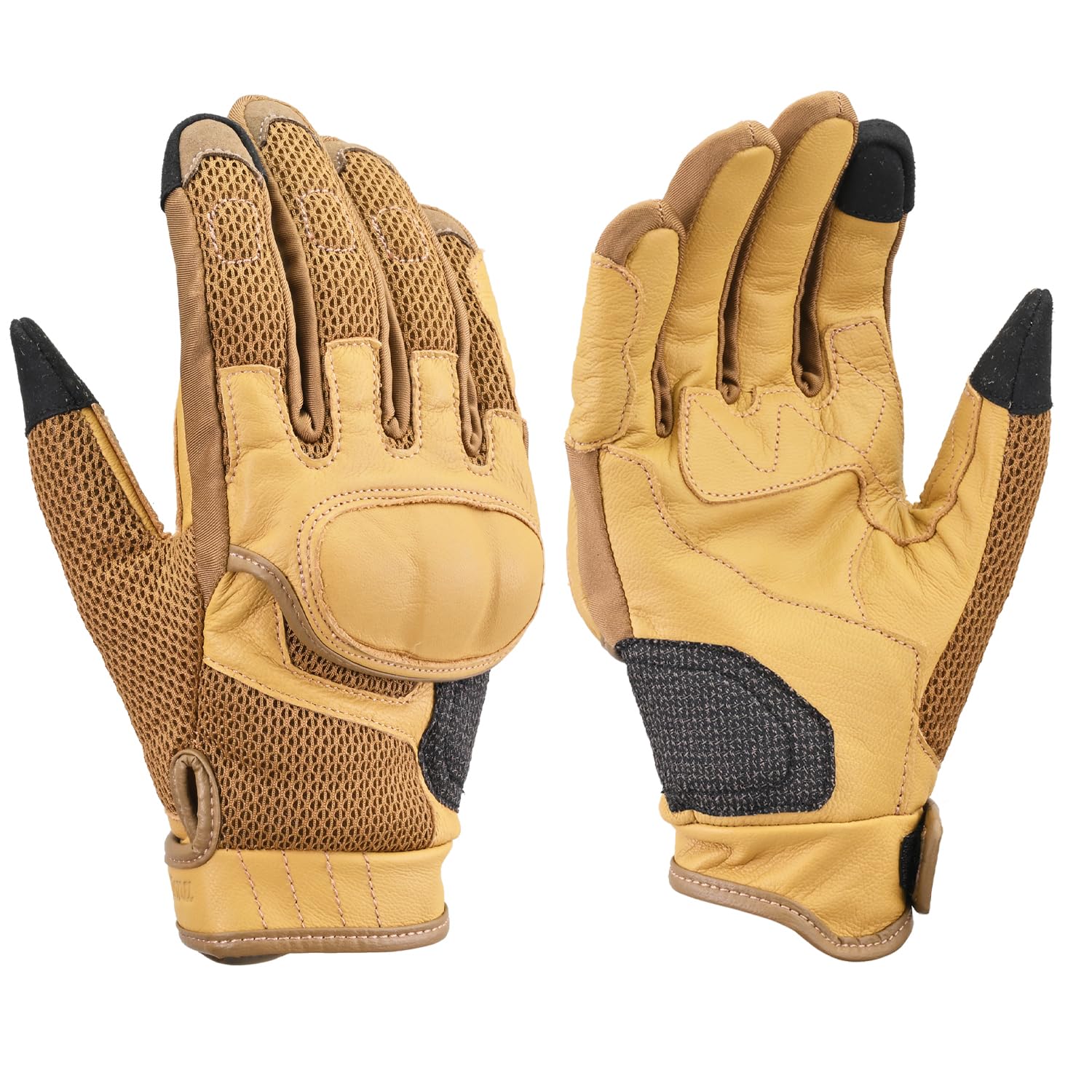 デイトナ(Daytona) バイク グローブ 夏 メッシュ 革(ヤギ革) ハードプロテクター スマホ対応 ショートエアフロー メッシュグローブ DG-009 タクティカル XLサイズ 45969