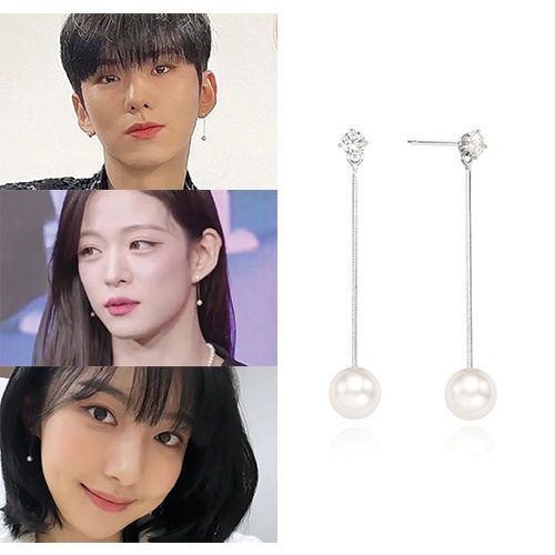 [MONSTAXキヒョン着用]リアパールイヤリング/人気ジュエリー 韓国ジュエリー 韓国ファッションスタイル 韓国人気アクセサリー