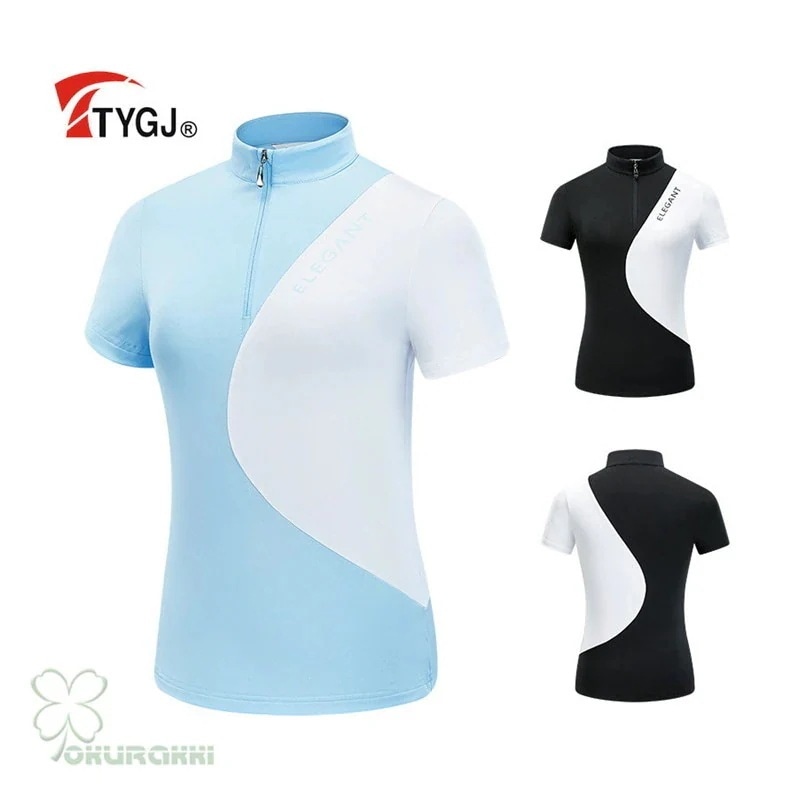 ゴルフ 半袖ポロシャツ ゴルフウェア 通気速幹 ストレッチ シャツ レディース ポロシャツ 春夏新作モデル2506gfshirt15