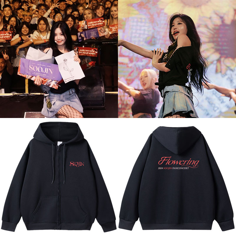 徐水珍のツアーコンサート開花魏服ラウンドネックジッパーカーディガントップ