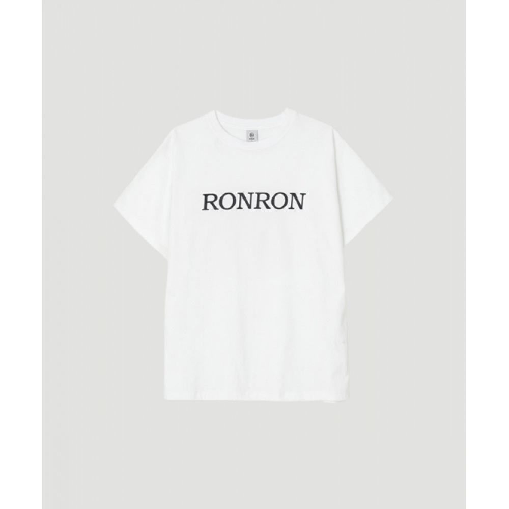 ロンロンロンロンロゴベーシックフィット T シャツホワイト
