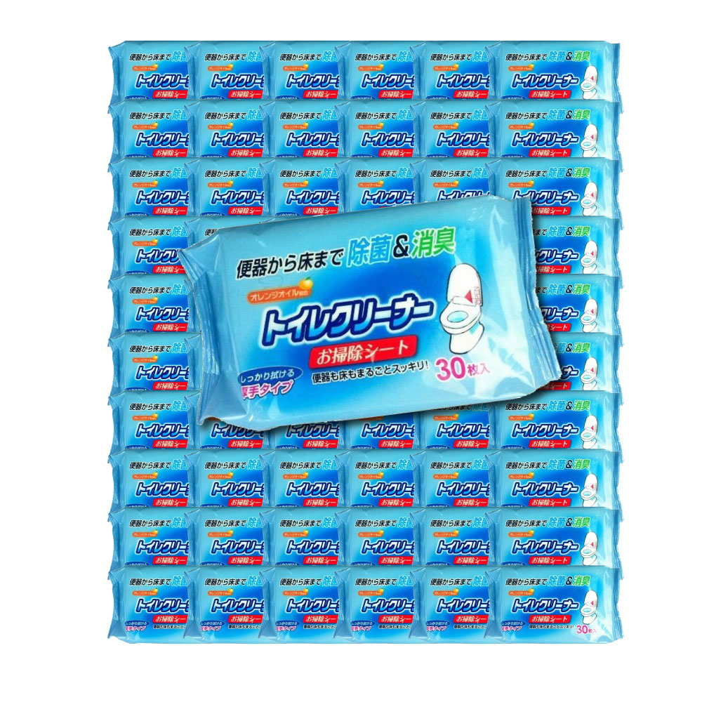 トイレクリーナー ウェットシート 流せる 厚手 除菌 オレンジオイル 30枚入 60個セット