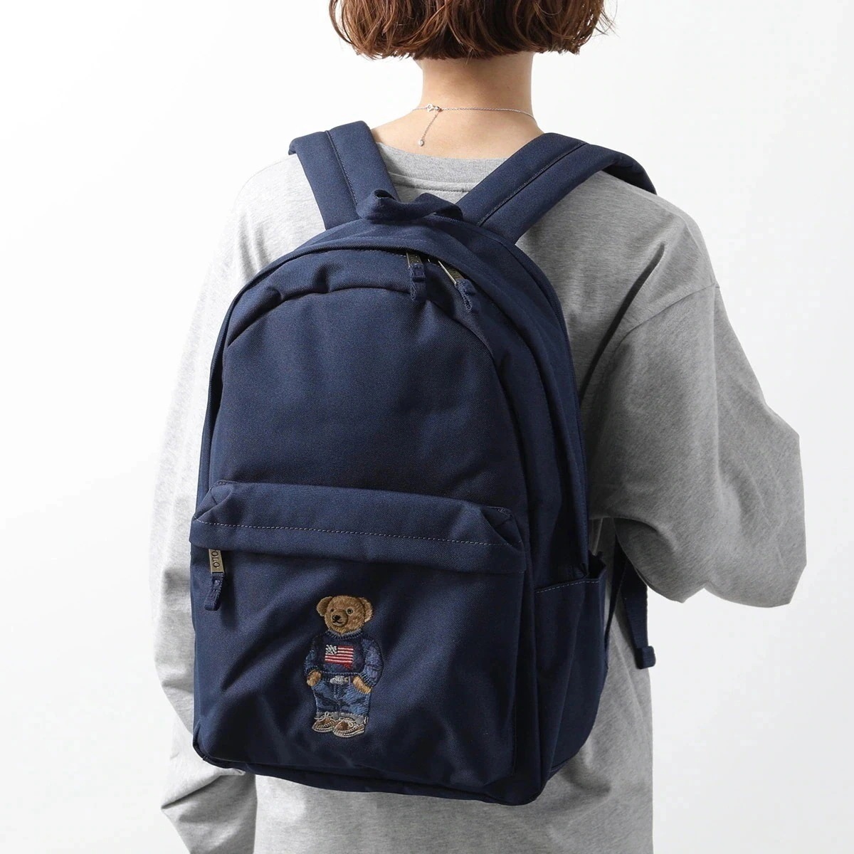 Polo Ralph Lauren ポロラルフローレン バックパック 9AR149 レディース ポロベアー 刺繍 ロゴ リュック 鞄 BCV/NEWPORT-NAVY