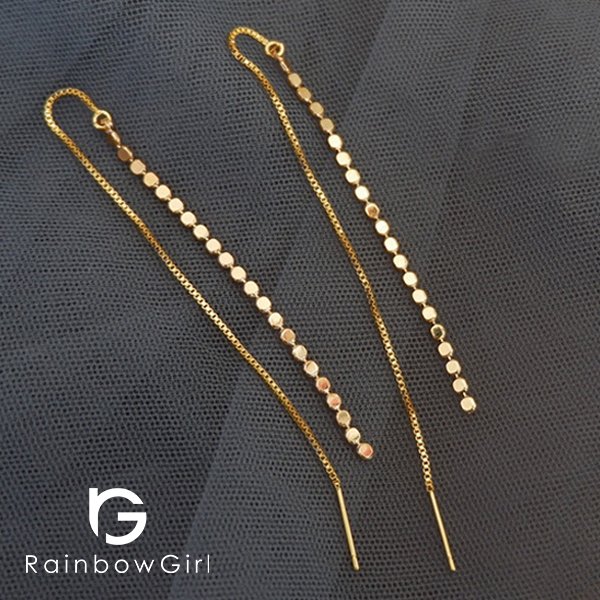 ピアス アメリカンピアス レディース チェーン 揺れる 上品 キラキラ 14kコーティング/シルバー