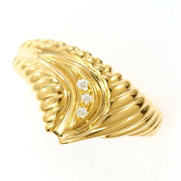 K18 18金 YG リング 指輪 12.5号 ダイヤ 0.03 ジュエリー 中古