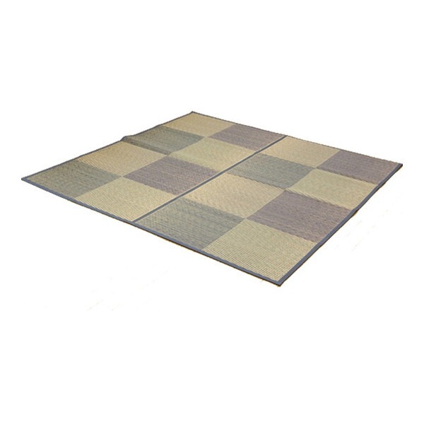 1030320040202 い草花ござカーペット DXパルコ裏貼CP ブルー 江戸間2畳(約174×174cm) (裏:不織布) メーカー直送