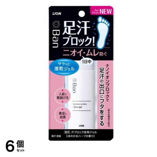 Ban バン 汗ブロック足用ジェル ほのかなハーブの香り 40mL 6個セット