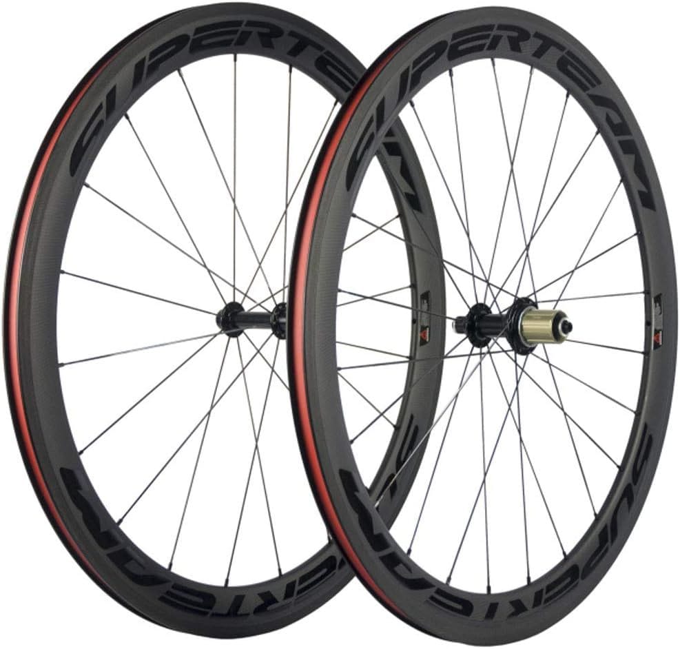 50mm クリンチャ ーホイールセット700c 23mm ロードバイク カーボン ホイール (ブラック)