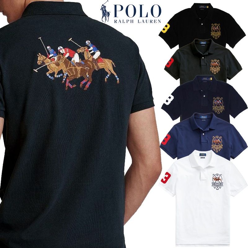 本物保証 ラルフ メンズ 鹿の子編み トリプル ポニークレスト No.3 ししゅう 半袖ポロシャツ