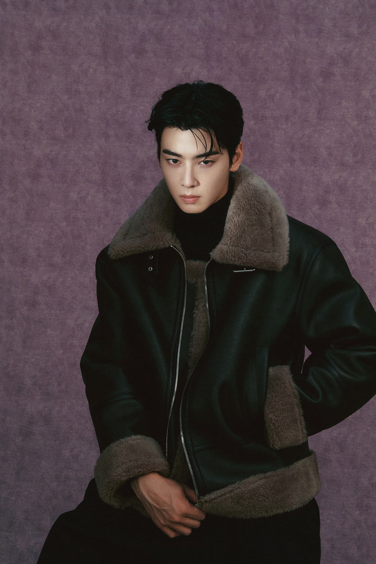 [24FW][チャウヌPICK] LKW25454 オーバーフィット 羊毛混紡 ビンテージ ムートン