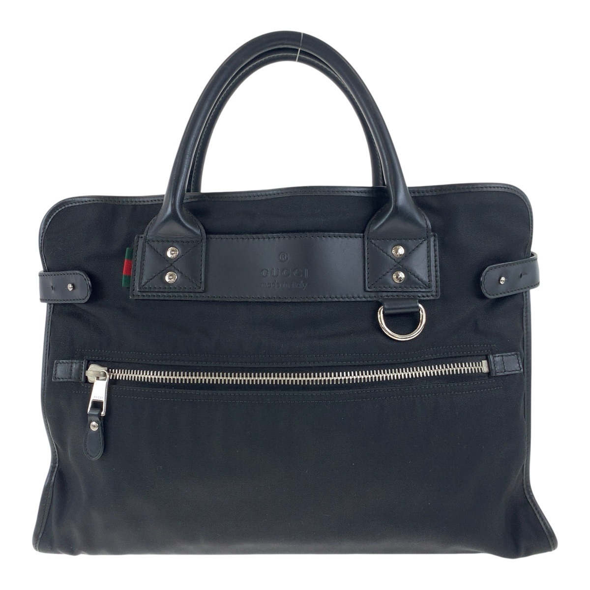 美品 シェリーライン ブラック 黒 シルバー金具 ナイロン 246410 ビジネスバッグ ハンドバッグ メンズ 504381