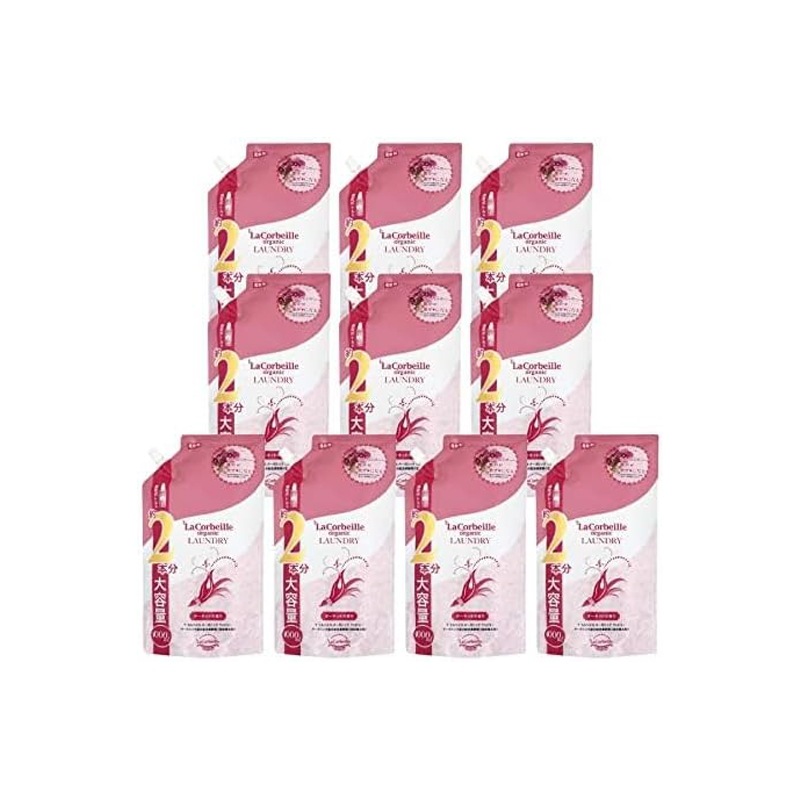 ラ コルベイユ 柔軟剤 オーガニック 詰め替え 2本分 オーキッドの香り 1000ml 洗濯 部屋干し ノンシリコン 天然植物由来 ランドリー 公式 10個セット