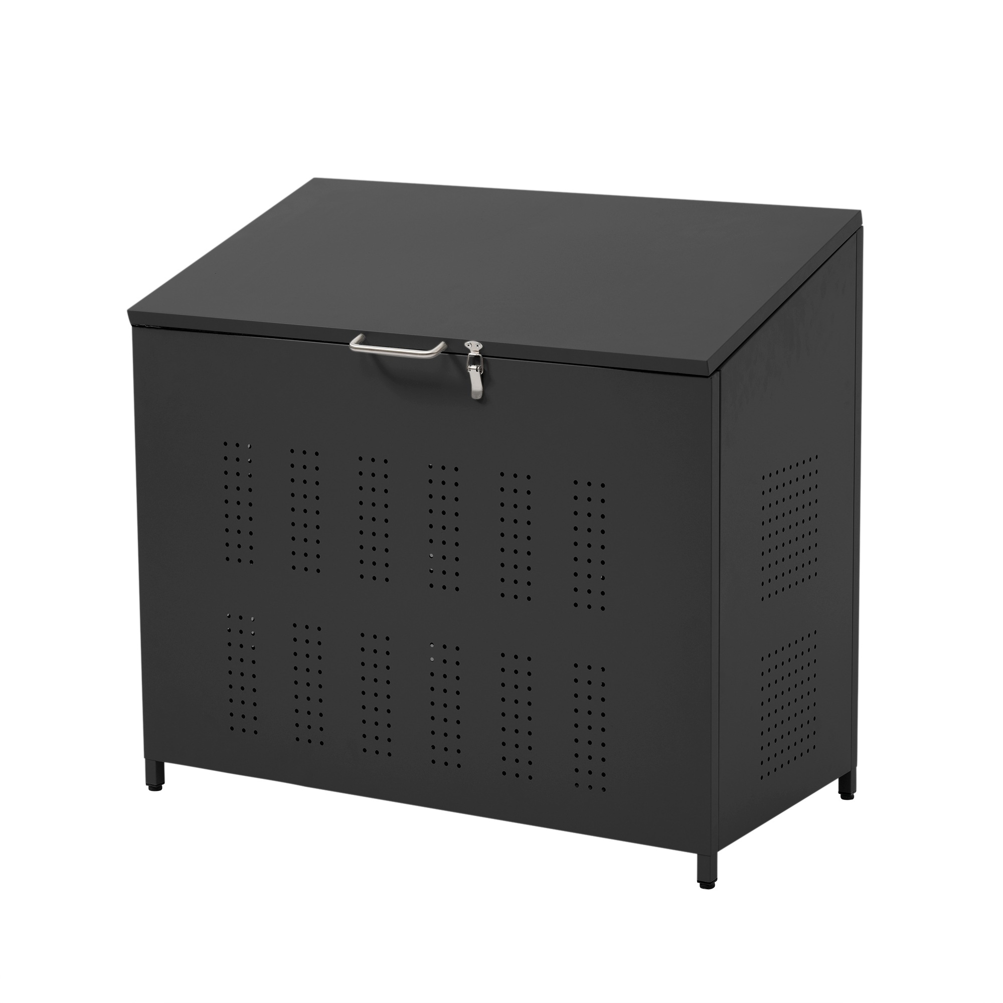 【国内出荷】屋外ゴミ収納庫 ゴミ箱 屋外 ゴミ収集ボックス ごみ集積所 大容量 カラスよけ 野良猫対策 ゴミ荒らし防止 庭用可能 容量280L ブラック