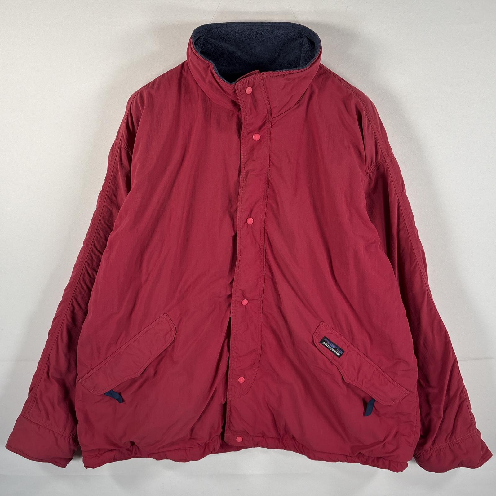 古着 USA製 ソフトシェルキャプリーンジャケット ワンポイントロゴ 大きいサイズ 雪無しタグ XL レッド メンズ